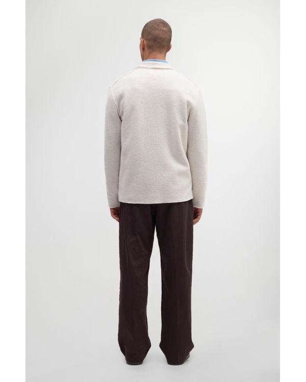 SWEATER JONAS FULL ZIP MERINO WOOL IVORY