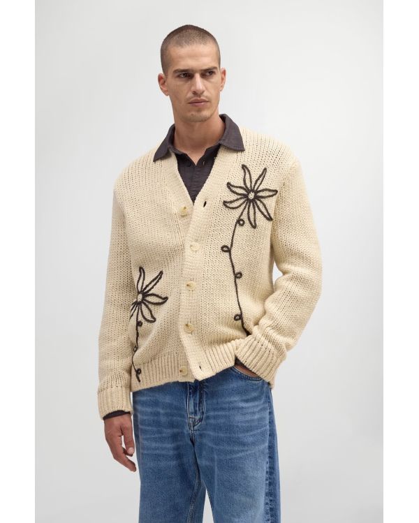 CARDIGAN MIKA FLOWER ECRU