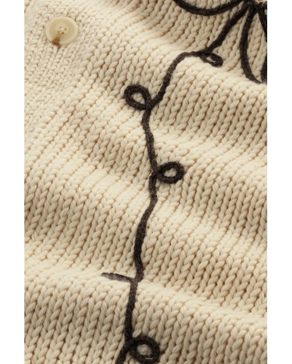 CARDIGAN MIKA FLOWER ECRU