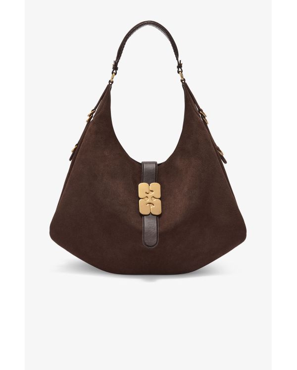 HANDBAG LARGE KAT SUEDE CHICORY COFFEE