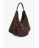 HANDBAG LARGE KAT SUEDE CHICORY COFFEE