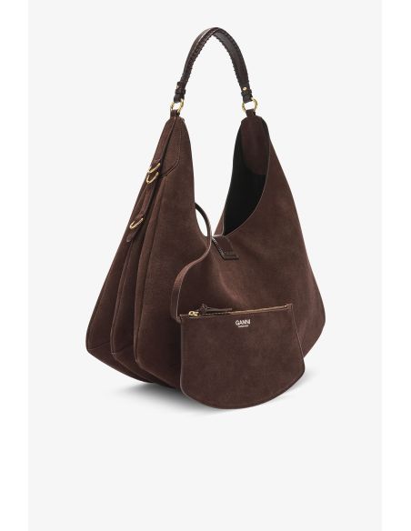 HANDBAG LARGE KAT SUEDE CHICORY COFFEE