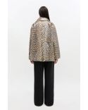 JACKET LEOPARD LAMINATED COTTON ALMOND MILK