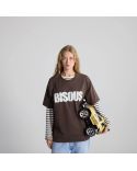 TSHIRT POCHOIR WASHED BROWN