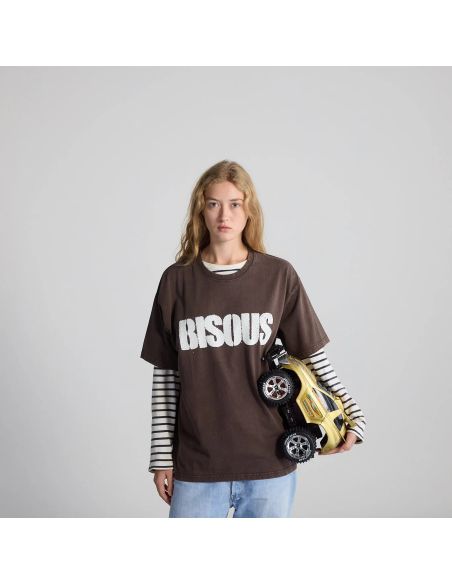 TSHIRT POCHOIR BRUN LAVÉ