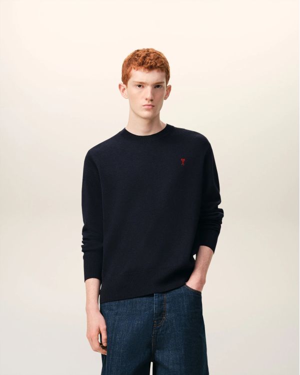 PULL COL ROND AMI DE COEUR EN LAINE MERINOS