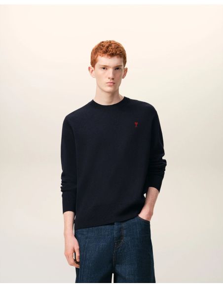 PULL COL ROND AMI DE COEUR EN LAINE MERINOS