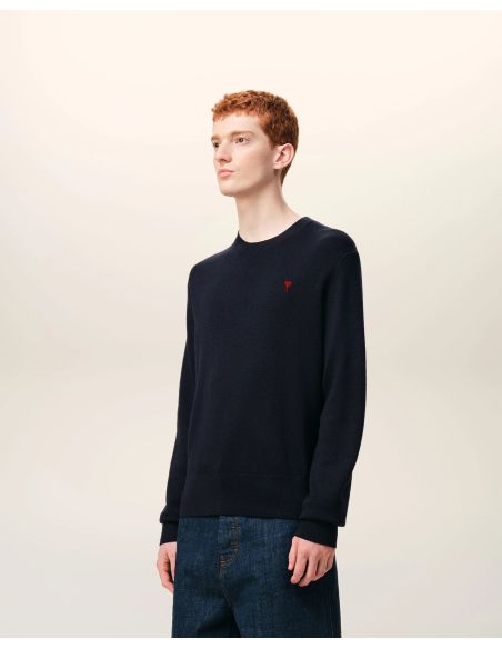 PULL COL ROND AMI DE COEUR EN LAINE MERINOS