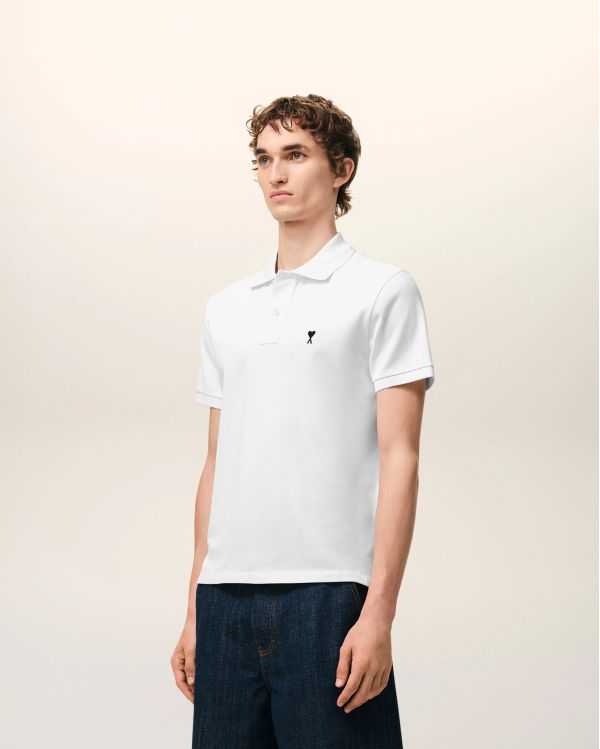 POLO MANCHES COURTES AMI DE COEUR EN COTON BLANC