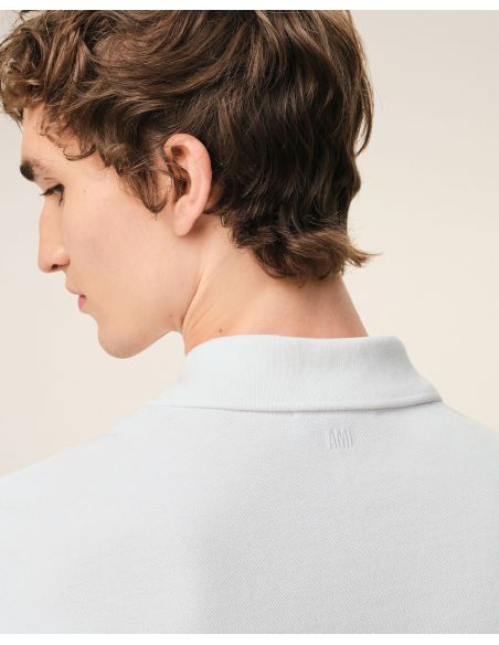 POLO SHIRT SHORT-SLEEVED AMI DE COEUR IN COTTON WHITE