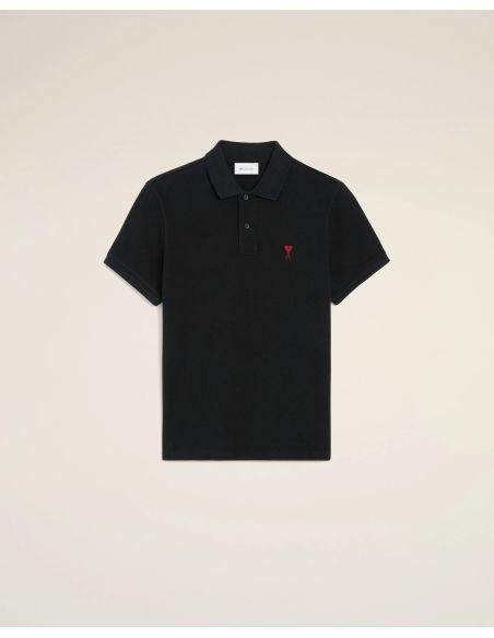 POLO AMI DE COEUR ROUGE EN COTON NOIR