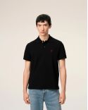 POLO AMI DE COEUR ROUGE EN COTON NOIR