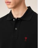 POLO AMI DE COEUR ROUGE EN COTON NOIR