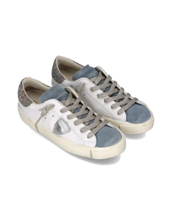 SNEAKERS PRSX FEMME PAILLETÉ BLAN ET BLEU 2