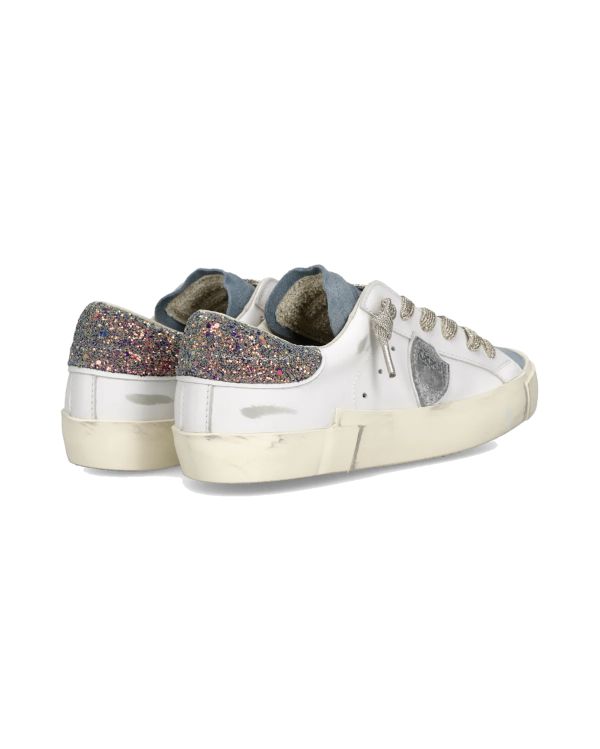 PRSX WOMEN SEQUIN SNEAKERS WHITE AND BLUE