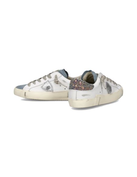 SNEAKERS PRSX FEMME PAILLETÉ BLAN ET BLEU