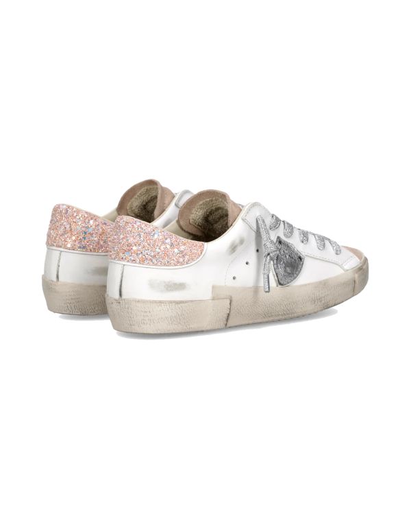 SNEAKERS PRSX FEMME PAILLETÉ BLANC ROSE ET ARGENT