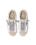 PRSX WOMEN SNEAKERS, WHITE, PINK AND SILVER GLITTERY