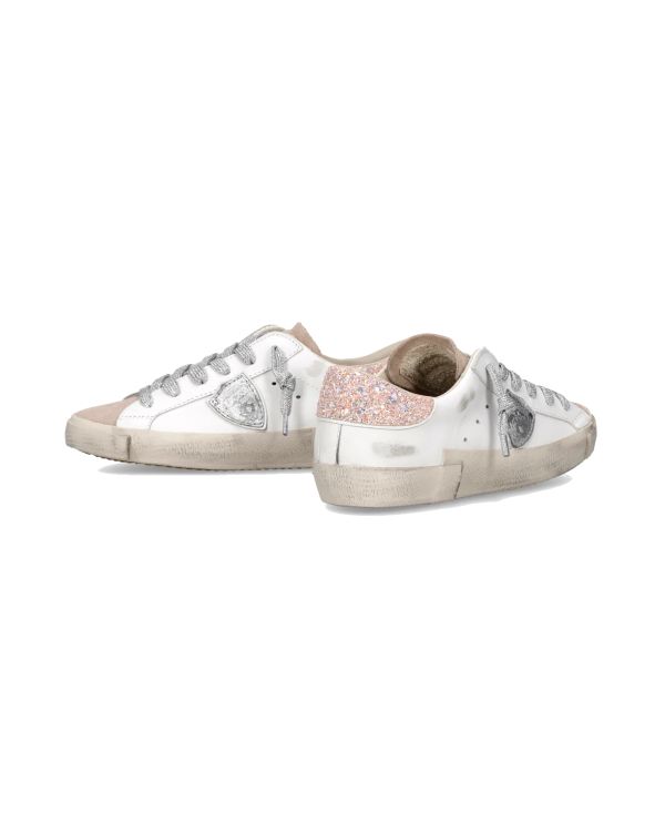 SNEAKERS PRSX FEMME PAILLETÉ BLANC ROSE ET ARGENT