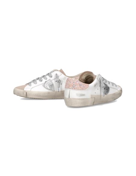 SNEAKERS PRSX FEMME PAILLETÉ BLANC ROSE ET ARGENT