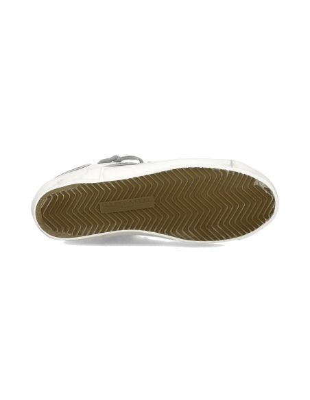 PRSX WOMEN WHITE AND METALLIC SILVER SNEAKERS
