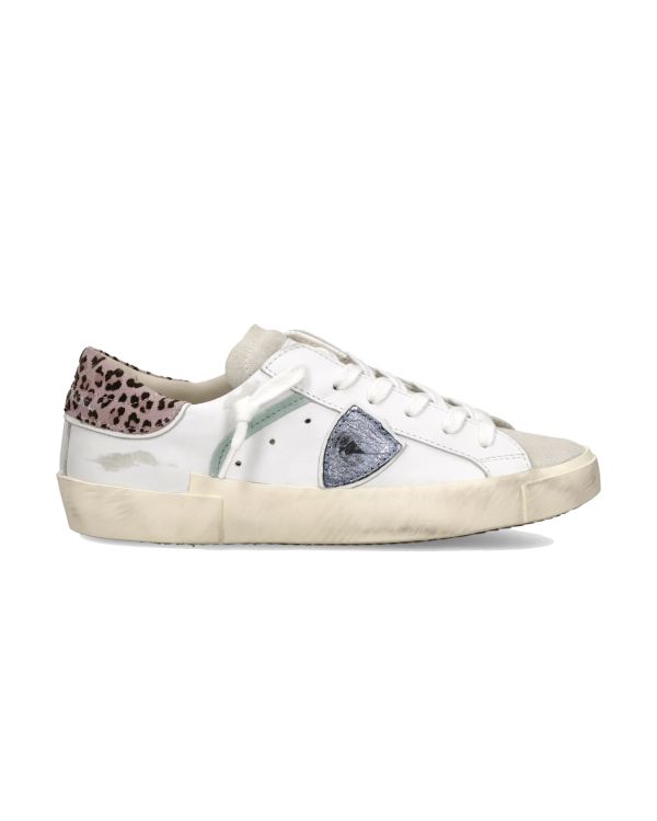 PRSX WOMEN SNEAKERS WHITE SKY BLUE AND PINK LEOPARD