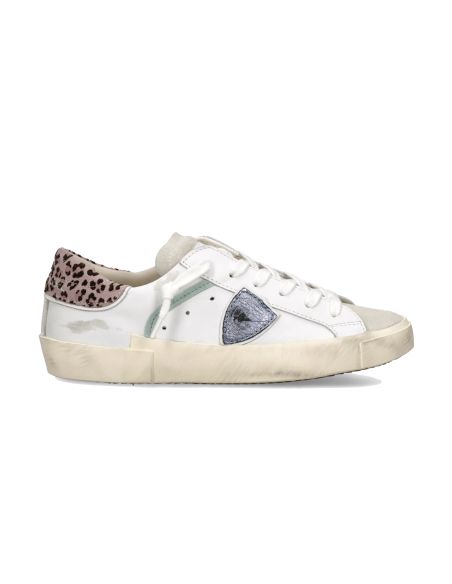 PRSX WOMEN SNEAKERS WHITE SKY BLUE AND PINK LEOPARD