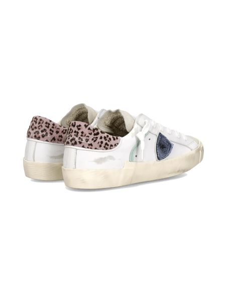PRSX WOMEN SNEAKERS WHITE SKY BLUE AND PINK LEOPARD