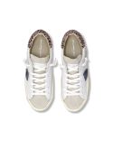 SNEAKERS PRSX FEMME BLANC BLEU CIEL ET LEOPARD ROSE