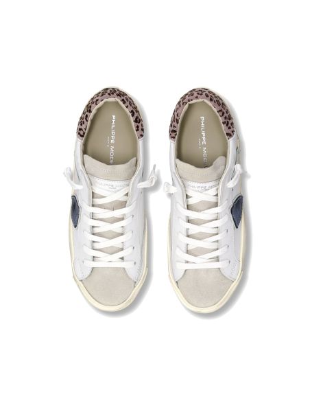 PRSX WOMEN SNEAKERS WHITE SKY BLUE AND PINK LEOPARD