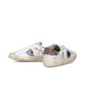 SNEAKERS PRSX FEMME BLANC BLEU CIEL ET LEOPARD ROSE