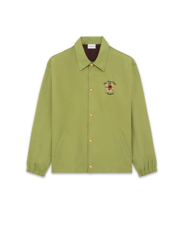 VESTE SLOGAN ROSE VERT OLIVE