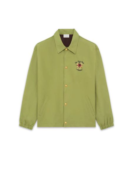 VESTE SLOGAN ROSE VERT OLIVE