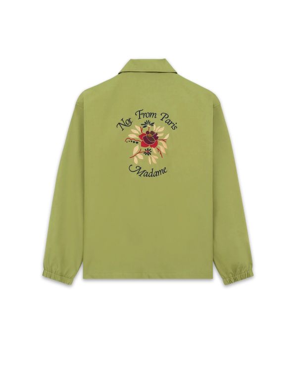 VESTE SLOGAN ROSE VERT OLIVE