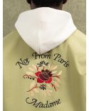 VESTE SLOGAN ROSE VERT OLIVE