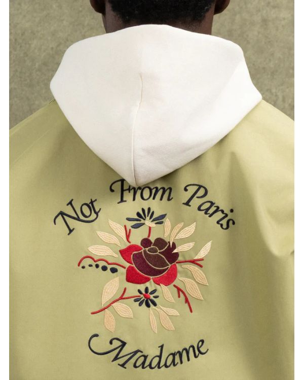 VESTE SLOGAN ROSE VERT OLIVE 2