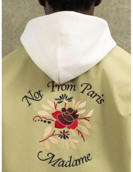 VESTE SLOGAN ROSE VERT OLIVE