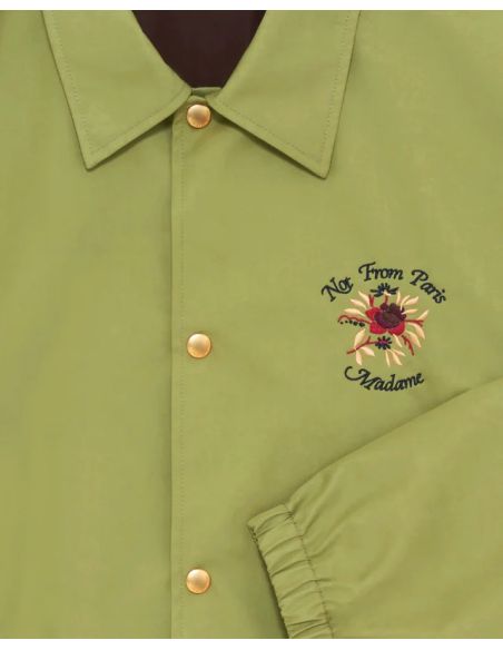 VESTE SLOGAN ROSE VERT OLIVE
