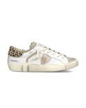 PRSX WOMEN WHITE MUD AND BEIGE LEOPARD SNEAKERS
