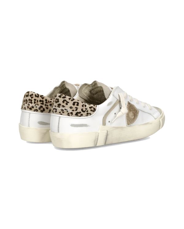 SNEAKERS PRSX FEMME BLANC BOUE ET LEOPARD BEIGE