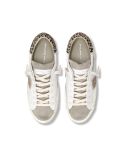 SNEAKERS PRSX FEMME BLANC BOUE ET LEOPARD BEIGE