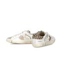 PRSX WOMEN WHITE MUD AND BEIGE LEOPARD SNEAKERS