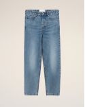 JEAN COUPE TAPERED EN COTON BLEU USÉ