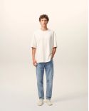 TAPERED JEANS IN COTTON FADED BLUE