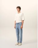 TAPERED JEANS IN COTTON FADED BLUE