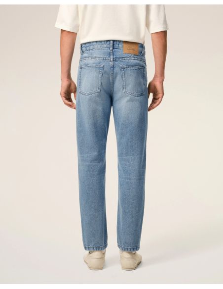 TAPERED JEANS IN COTTON FADED BLUE