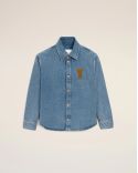 OVERSHIRT AMI DE COEUR IN CROCHET IN COTTON USED BLUE