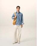 OVERSHIRT AMI DE COEUR IN CROCHET IN COTTON USED BLUE