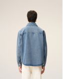 OVERSHIRT AMI DE COEUR IN CROCHET IN COTTON USED BLUE