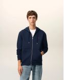 HOODIE ZIPPÉ AMIE DE COEUR ROUGE EN COTON BLEU NUIT